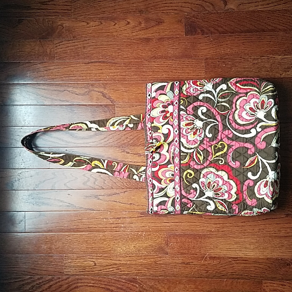 Vera Bradley Puccini Shoulder Bag Tote - Brown, Pink and Yellows